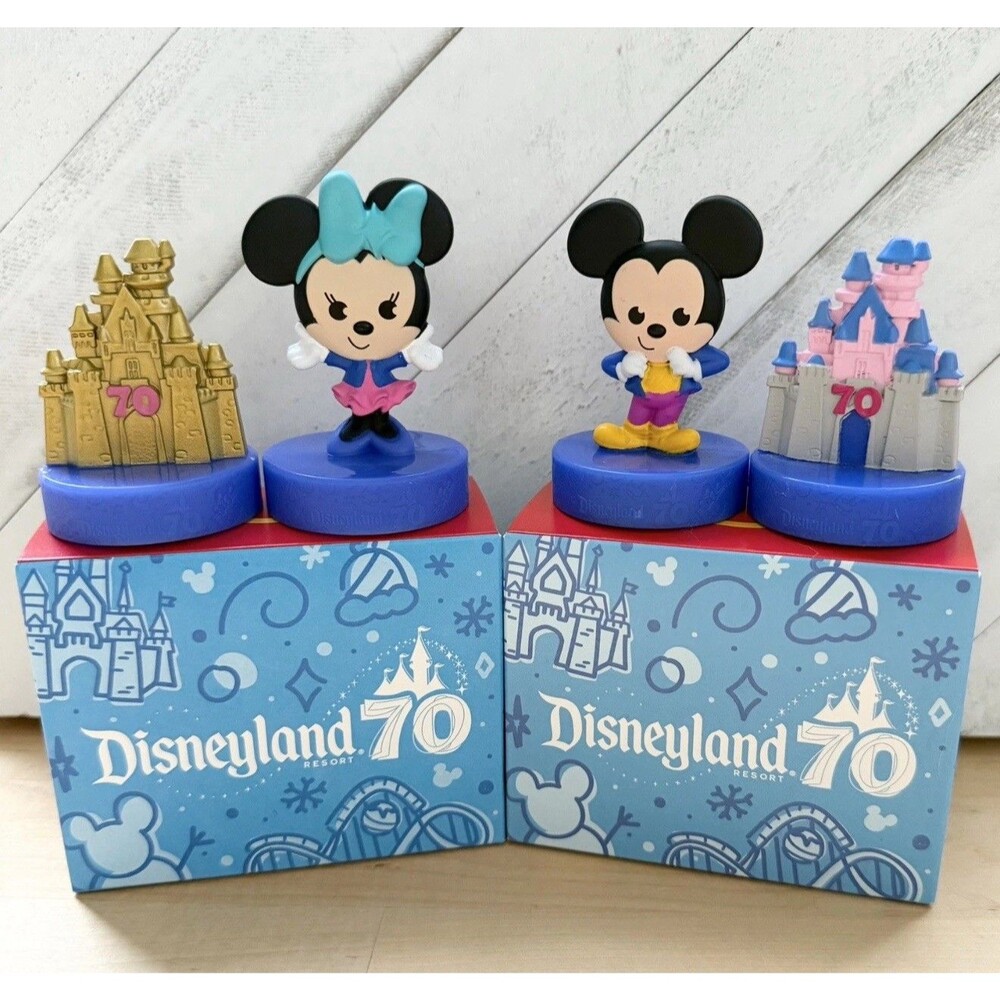 RARE McDonald's Disneyland 70th Anniversary #1 Mickey #31 Minnie Castle Pair Set